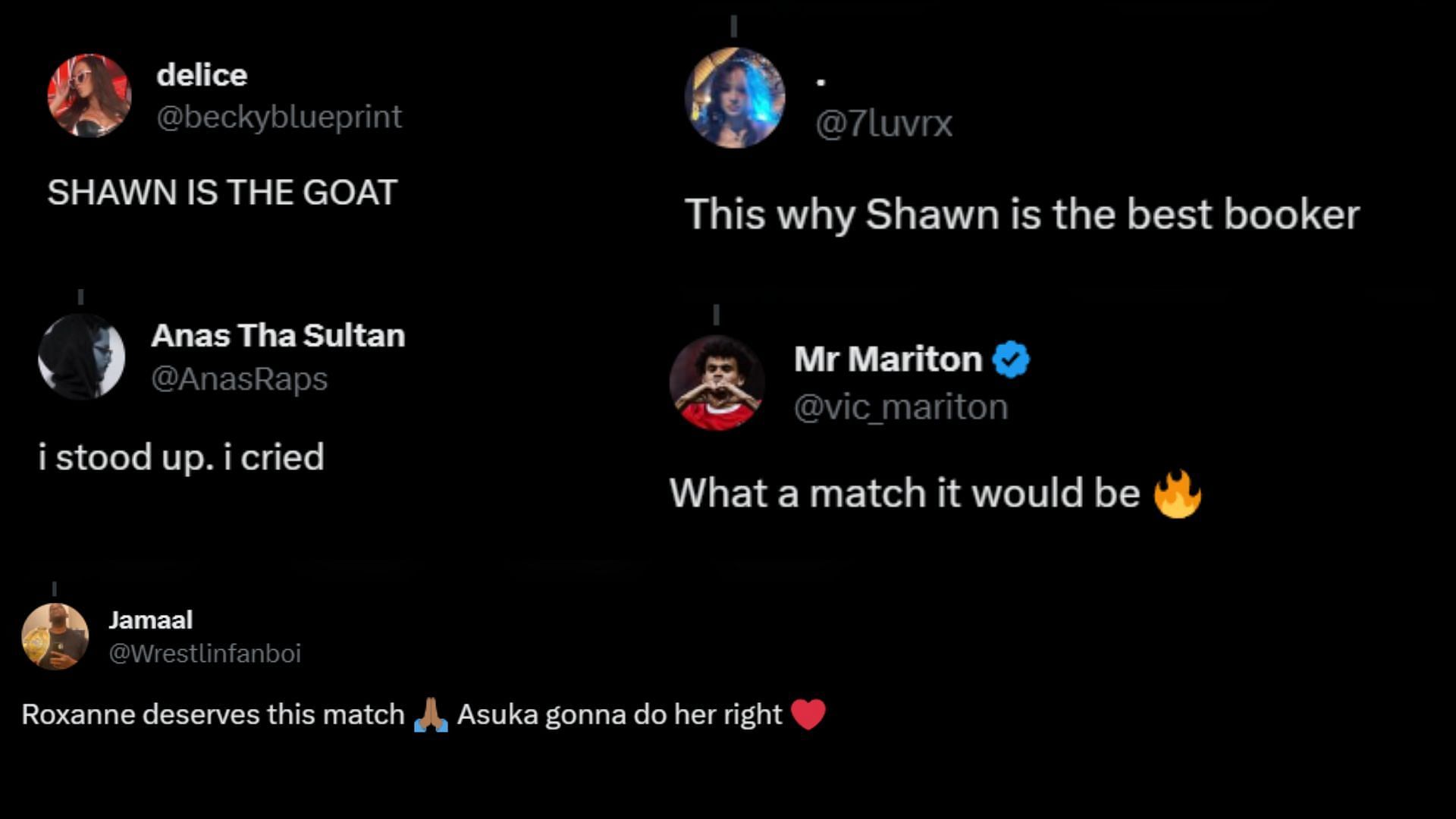 Screenshot of the fans' reactions on Twitter.